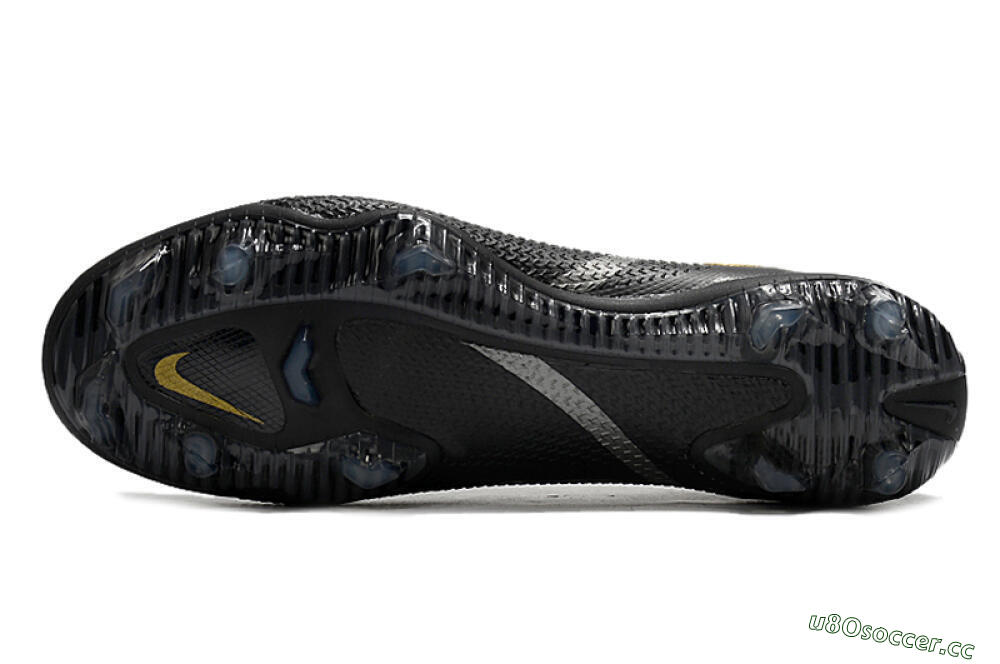 Men's Nike Phantom GT 2 FG Firm Ground Low-Tops Football Boots - Black/Silver/Gold 6