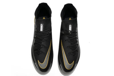Men's Nike Phantom GT 2 DF FG Firm Ground High-Tops Football Boots - Black/Silver/Gold