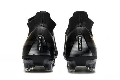 Men's Nike Phantom GT 2 DF FG Firm Ground High-Tops Football Boots - Black/Silver/Gold