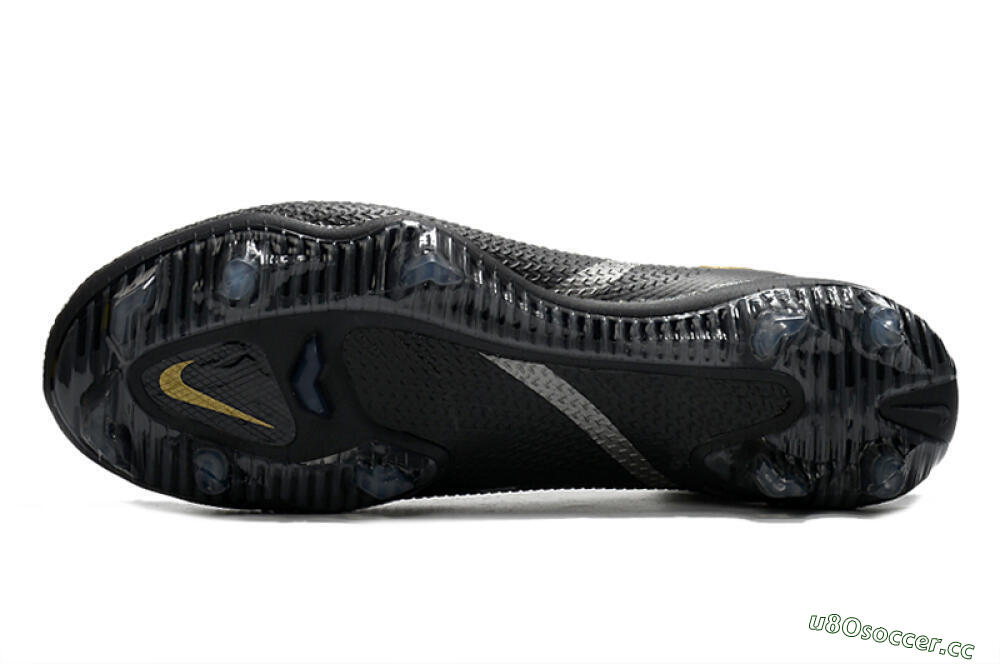 Men's Nike Phantom GT 2 DF FG Firm Ground High-Tops Football Boots - Black/Silver/Gold 6