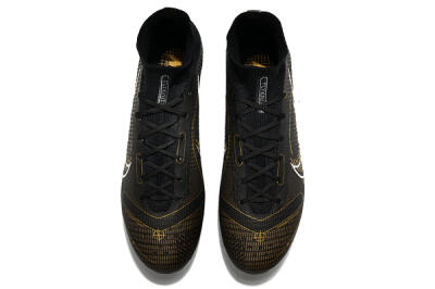 Men's Nike Mercurial Superfly 8 Elite AG Artificial Grass High-Tops Football Boots - Black/Gold/White