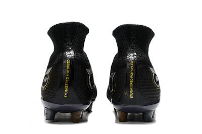 Men's Nike Mercurial Superfly 8 Elite AG Artificial Grass High-Tops Football Boots - Black/Gold/White