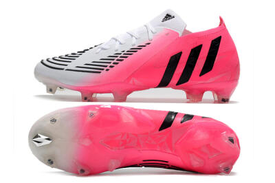 Men's Adidas Predator Edge.1 Low FG Firm Ground Low-Tops Football Boots - White/Pink