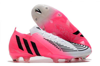 Men's Adidas Predator Edge.1 Low FG Firm Ground Low-Tops Football Boots - White/Pink