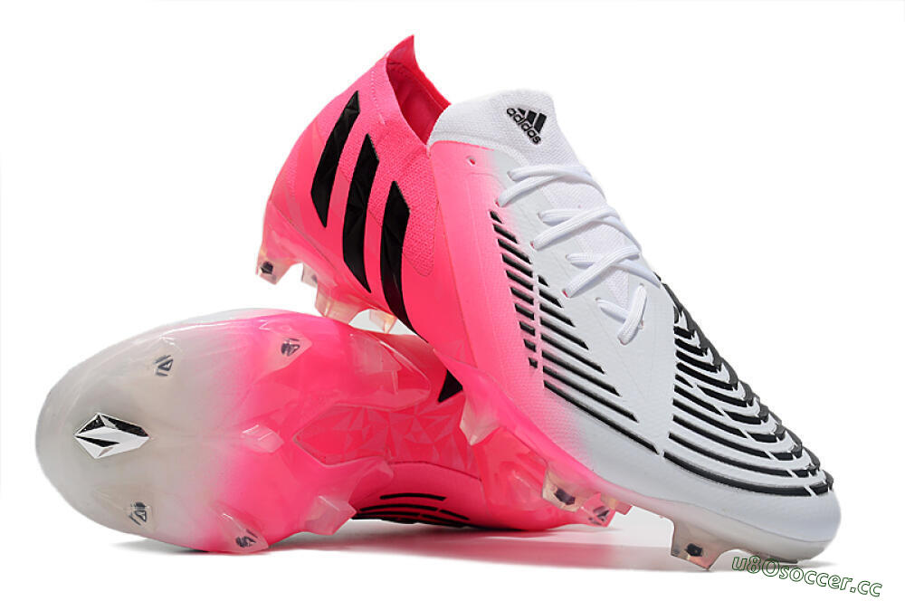 Men's Adidas Predator Edge.1 Low FG Firm Ground Low-Tops Football Boots - White/Pink 3