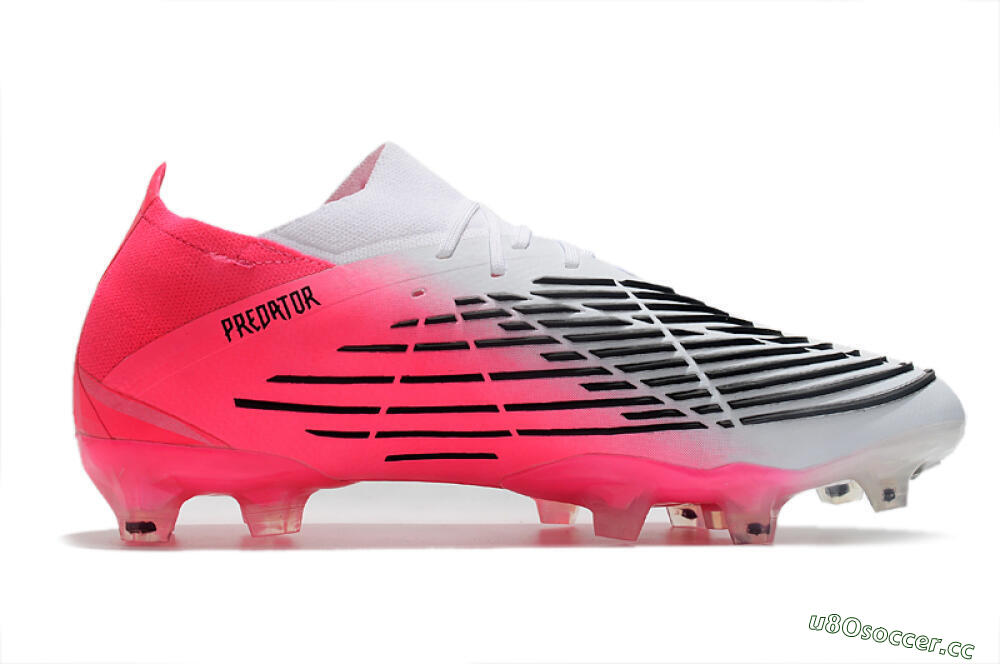 Men's Adidas Predator Edge.1 Low FG Firm Ground Low-Tops Football Boots - White/Pink 7