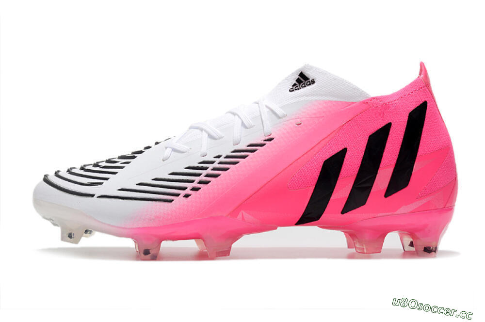 Men's Adidas Predator Edge.1 FG Firm Ground High-Tops Football Boots - White/Pink 0