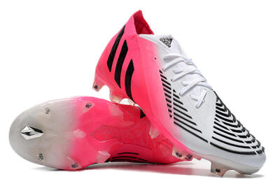 Men's Adidas Predator Edge.1 FG Firm Ground High-Tops Football Boots - White/Pink