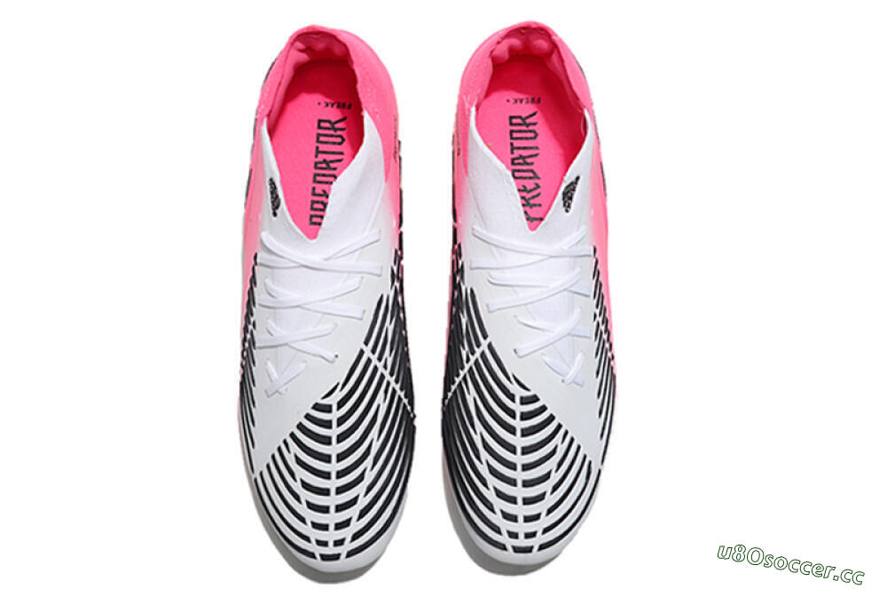 Men's Adidas Predator Edge.1 FG Firm Ground High-Tops Football Boots - White/Pink 4