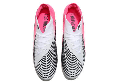 Men's Adidas Predator Edge.1 FG Firm Ground High-Tops Football Boots - White/Pink