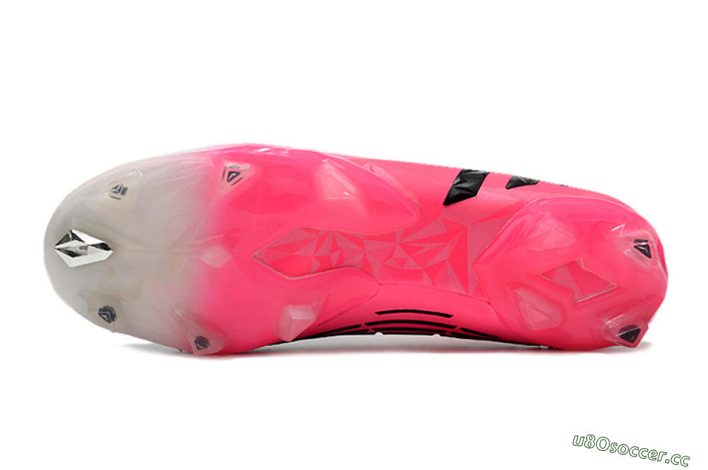Men's Adidas Predator Edge.1 FG Firm Ground High-Tops Football Boots - White/Pink 6
