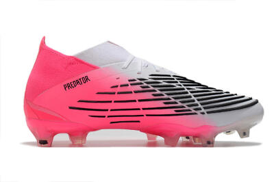 Men's Adidas Predator Edge.1 FG Firm Ground High-Tops Football Boots - White/Pink