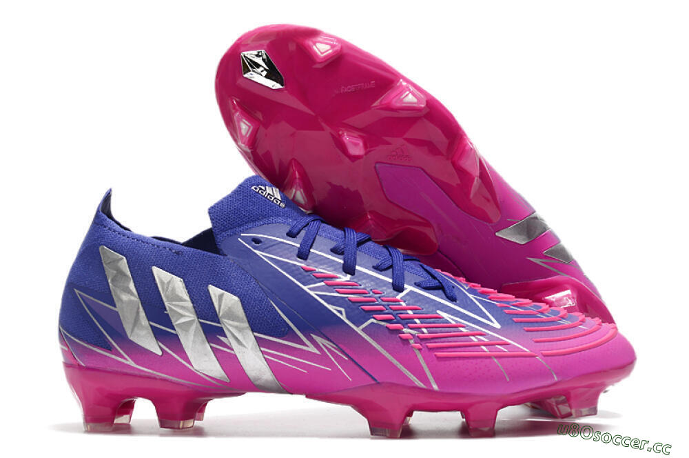 Men's Adidas Predator Edge.1 Low FG Firm Ground Low-Tops Football Boots - Purple/Pink 2
