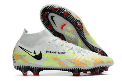 Men's Nike Phantom GT 2 DF Elite FG Firm Ground High-Tops Football Boots - White/Green