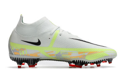 Men's Nike Phantom GT 2 DF Elite FG Firm Ground High-Tops Football Boots - White/Green