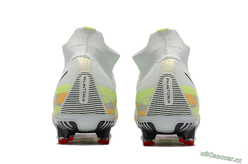 Men's Nike Phantom GT 2 DF Elite FG Firm Ground High-Tops Football Boots - White/Green 6