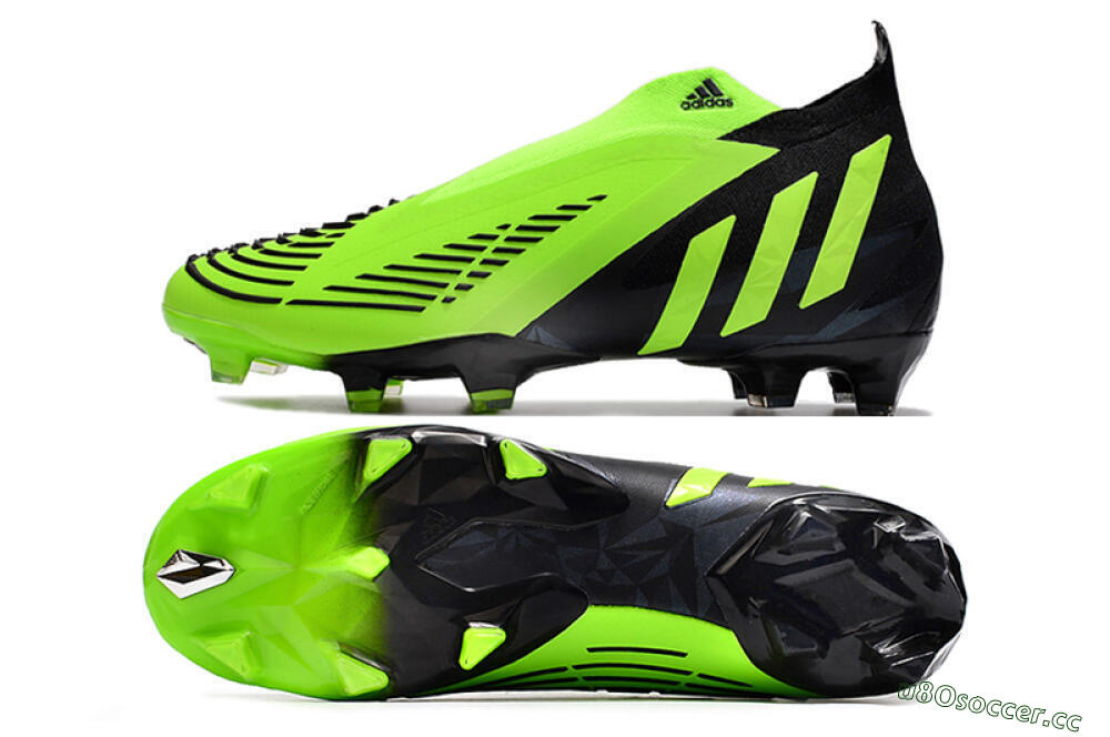 Men's Adidas Predator Edge Geometric+ FG Firm Ground High-Tops Football Boots - Green/Black 1