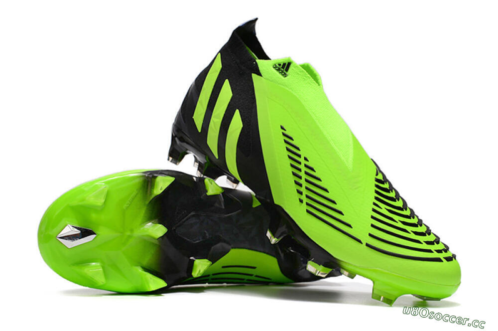 Men's Adidas Predator Edge Geometric+ FG Firm Ground High-Tops Football Boots - Green/Black 3