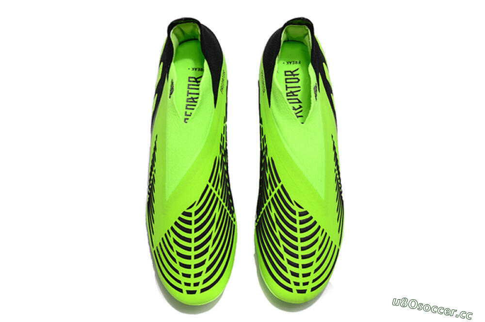 Men's Adidas Predator Edge Geometric+ FG Firm Ground High-Tops Football Boots - Green/Black 5