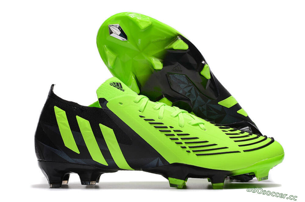 Men's Adidas Predator Edge.1 Low FG Firm Ground High-Tops Football Boots - Green/Black 2