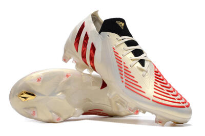 Men's Adidas Predator Edge.1 Low FG Firm Ground Low-Tops Football Boots - White/Red