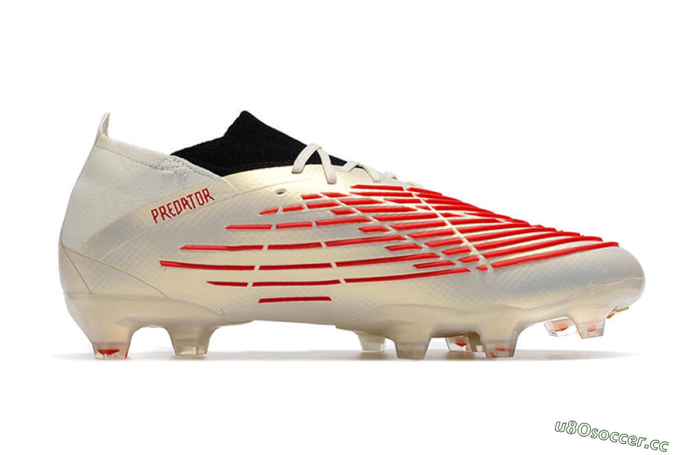 Men's Adidas Predator Edge.1 Low FG Firm Ground Low-Tops Football Boots - White/Red 4