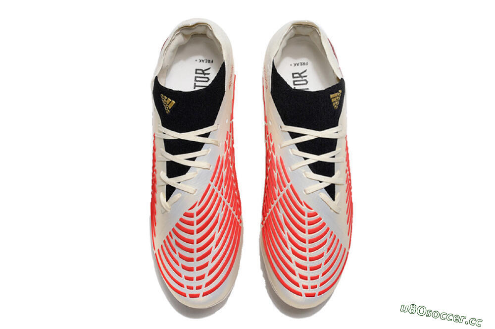 Men's Adidas Predator Edge.1 Low FG Firm Ground Low-Tops Football Boots - White/Red 5