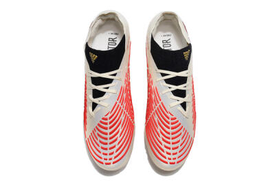 Men's Adidas Predator Edge.1 Low FG Firm Ground Low-Tops Football Boots - White/Red