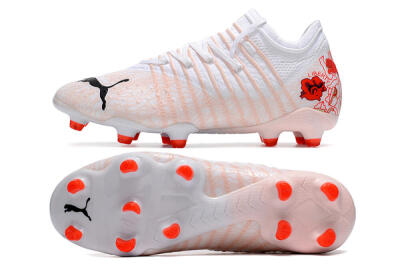 Men's Puma Future Z 1.4 Liberty FG Firm Ground Low-Tops Football Boots - White/Pink/Red