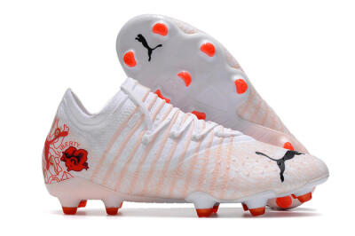 Men's Puma Future Z 1.4 Liberty FG Firm Ground Low-Tops Football Boots - White/Pink/Red