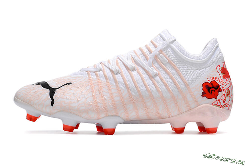 Men's Puma Future Z 1.4 Liberty FG Firm Ground Low-Tops Football Boots - White/Pink/Red 0