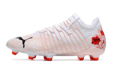 Men's Puma Future Z 1.4 Liberty FG Firm Ground Low-Tops Football Boots - White/Pink/Red