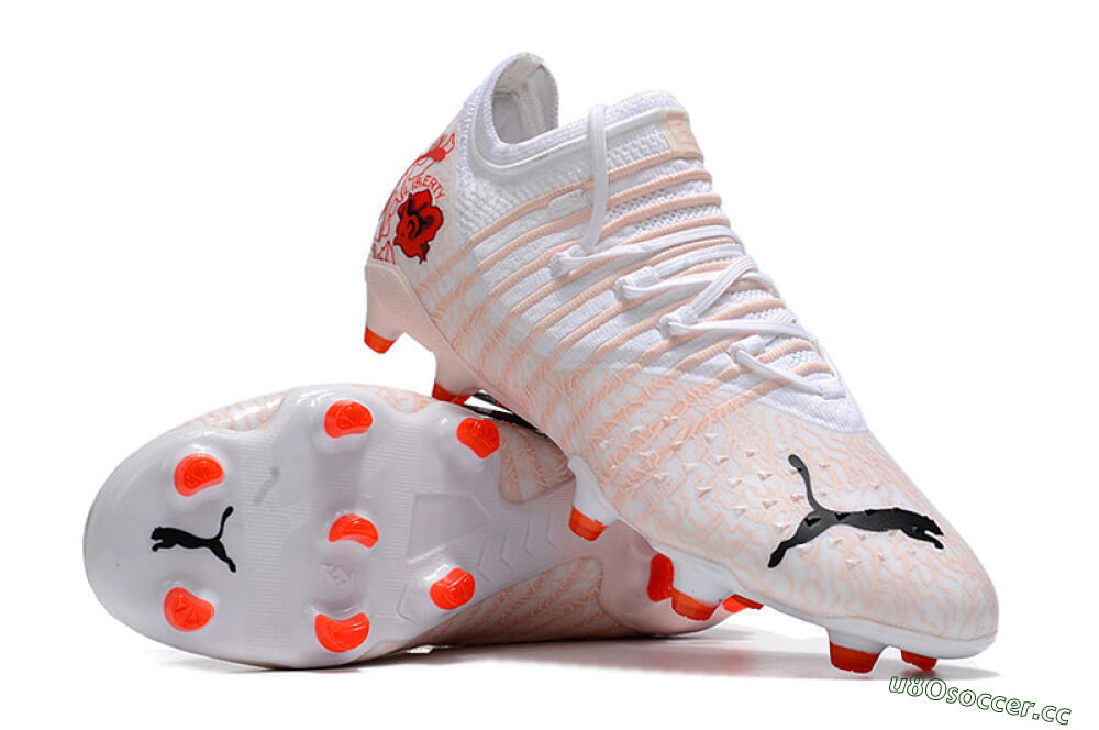 Men's Puma Future Z 1.4 Liberty FG Firm Ground Low-Tops Football Boots - White/Pink/Red 3