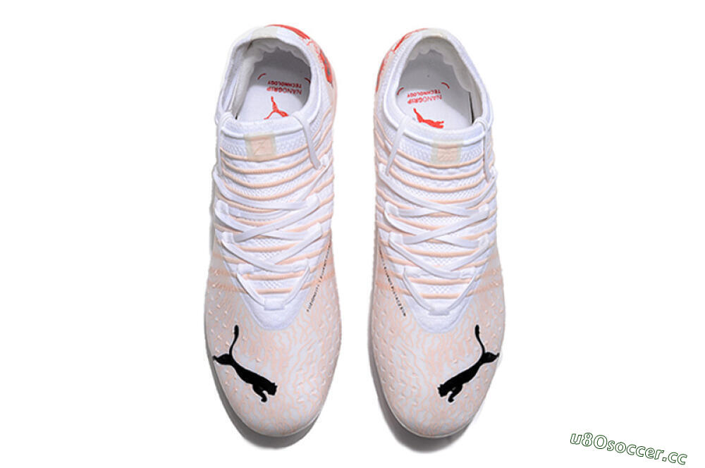 Men's Puma Future Z 1.4 Liberty FG Firm Ground Low-Tops Football Boots - White/Pink/Red 5
