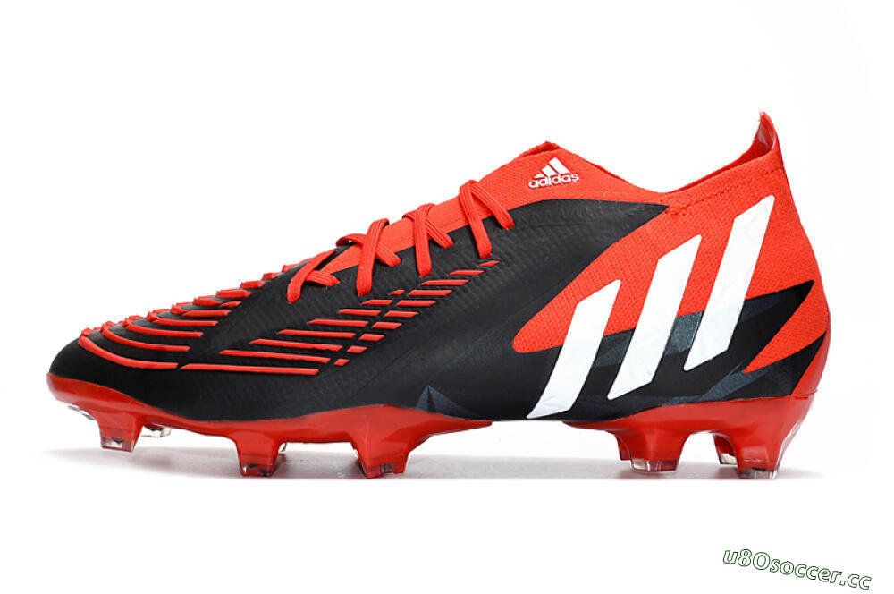 Men's Adidas Predator Edge Geometric.1 FG Firm Ground High-Tops Football Boots - Red/Black/White 0