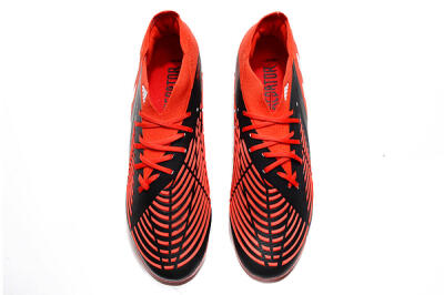 Men's Adidas Predator Edge Geometric.1 FG Firm Ground High-Tops Football Boots - Red/Black/White