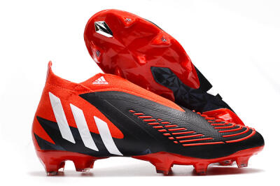 Men's Adidas Predator Edge Geometric+ FG Firm Ground High-Tops Football Boots - Red/Black/White