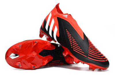 Men's Adidas Predator Edge Geometric+ FG Firm Ground High-Tops Football Boots - Red/Black/White