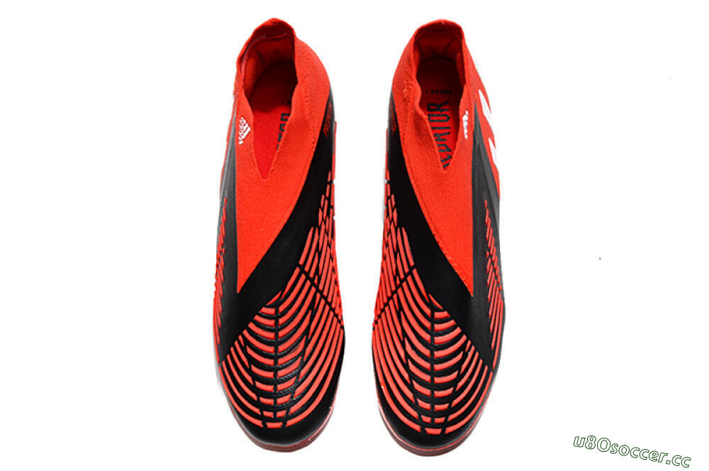 Men's Adidas Predator Edge Geometric+ FG Firm Ground High-Tops Football Boots - Red/Black/White 5