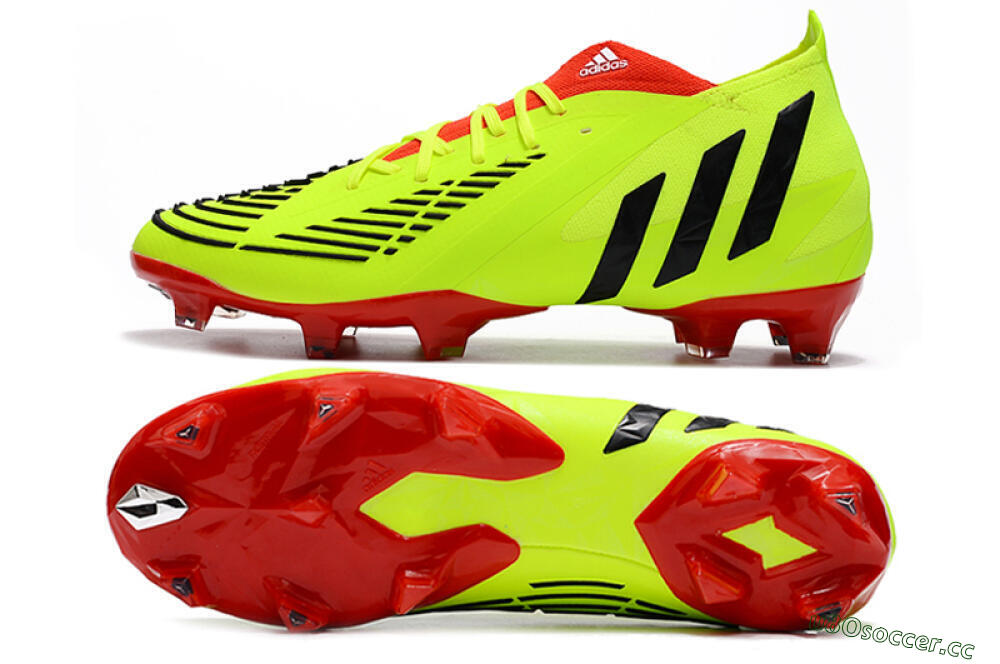 Men's Adidas Predator Edge Geometric.1 FG Firm Ground High-Tops Football Boots - Green/Red 1
