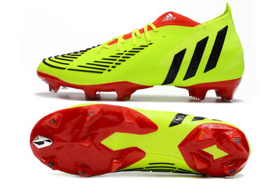 Men's Adidas Predator Edge Geometric.1 FG Firm Ground High-Tops Football Boots - Green/Red
