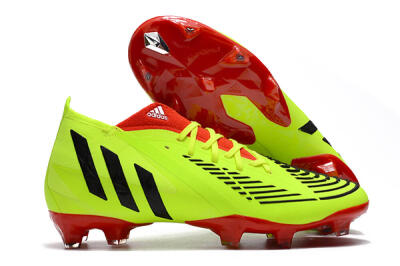 Men's Adidas Predator Edge Geometric.1 FG Firm Ground High-Tops Football Boots - Green/Red