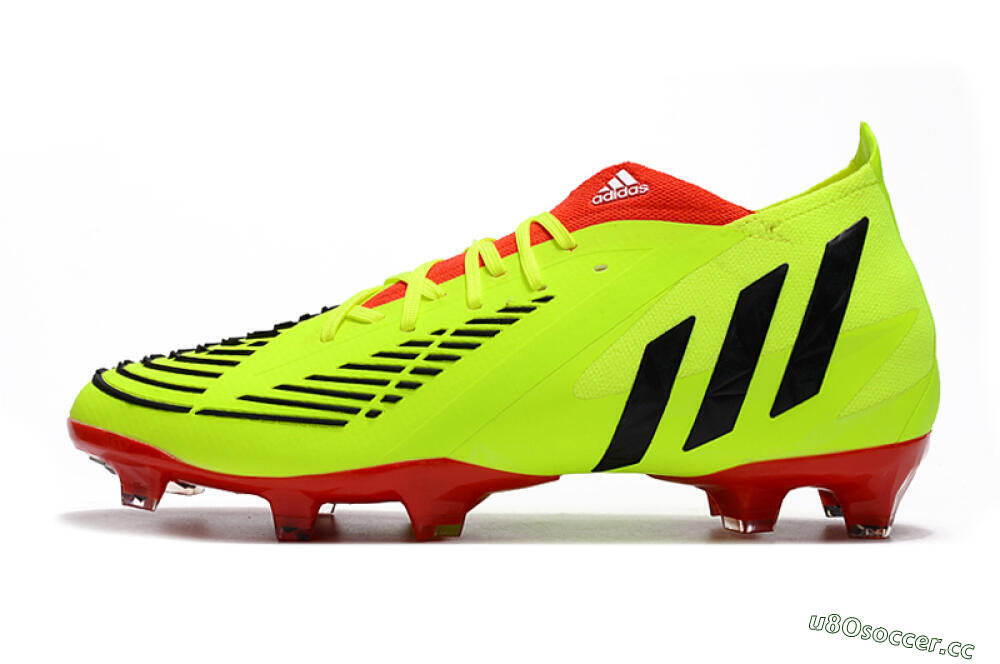 Men's Adidas Predator Edge Geometric.1 FG Firm Ground High-Tops Football Boots - Green/Red 0