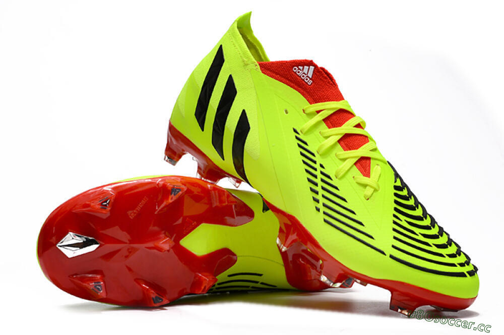 Men's Adidas Predator Edge Geometric.1 FG Firm Ground High-Tops Football Boots - Green/Red 3