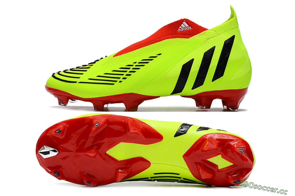 Men's Adidas Predator Edge Geometric+ FG Firm Ground High-Tops Football Boots - Green/Red 1