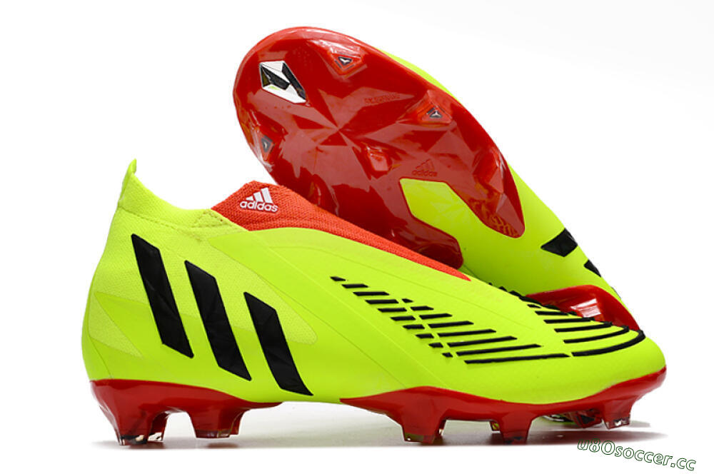 Men's Adidas Predator Edge Geometric+ FG Firm Ground High-Tops Football Boots - Green/Red 2