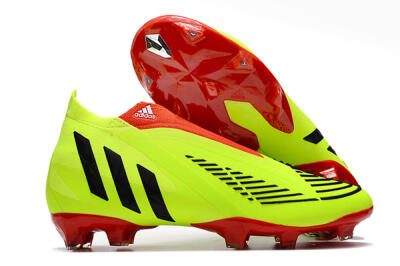 Men's Adidas Predator Edge Geometric+ FG Firm Ground High-Tops Football Boots - Green/Red