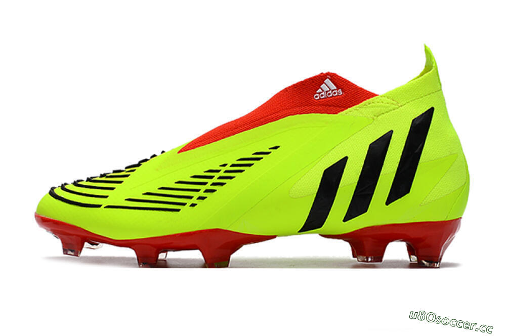 Men's Adidas Predator Edge Geometric+ FG Firm Ground High-Tops Football Boots - Green/Red 0
