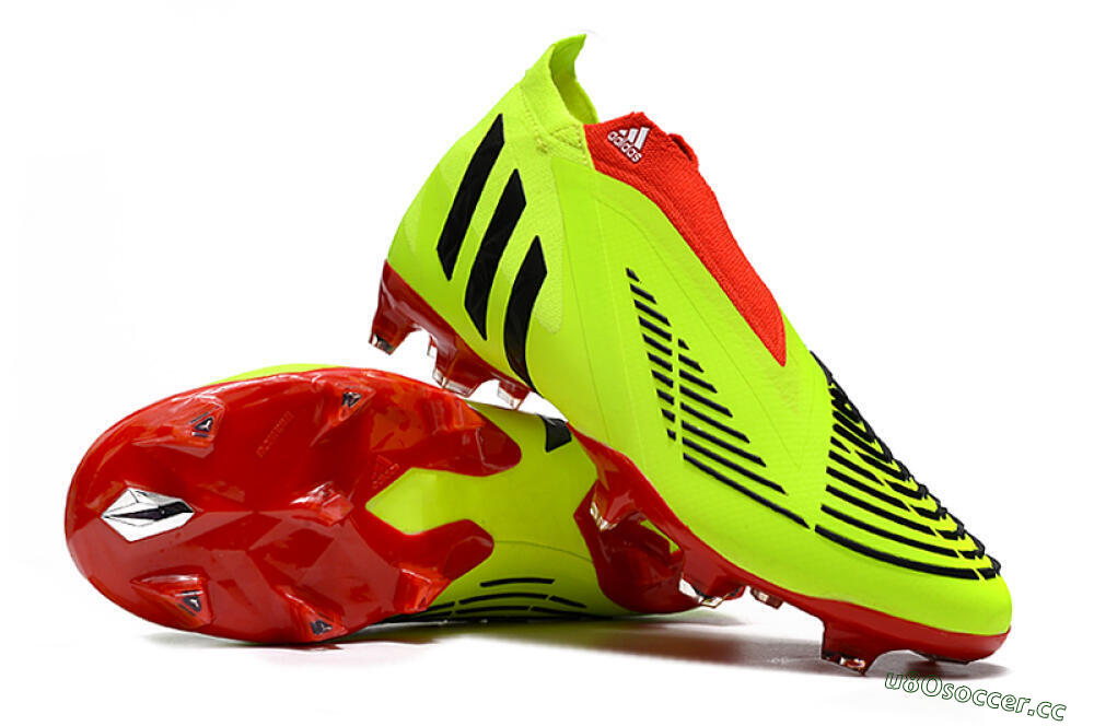 Men's Adidas Predator Edge Geometric+ FG Firm Ground High-Tops Football Boots - Green/Red 3