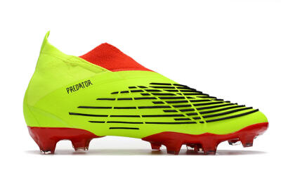 Men's Adidas Predator Edge Geometric+ FG Firm Ground High-Tops Football Boots - Green/Red